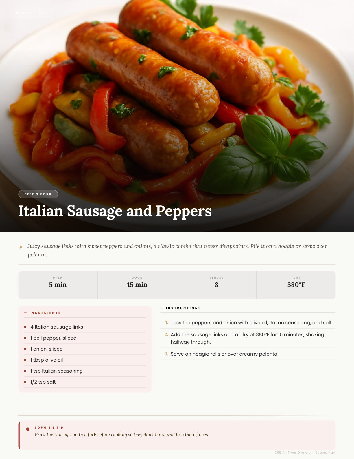 Seafood recipe page